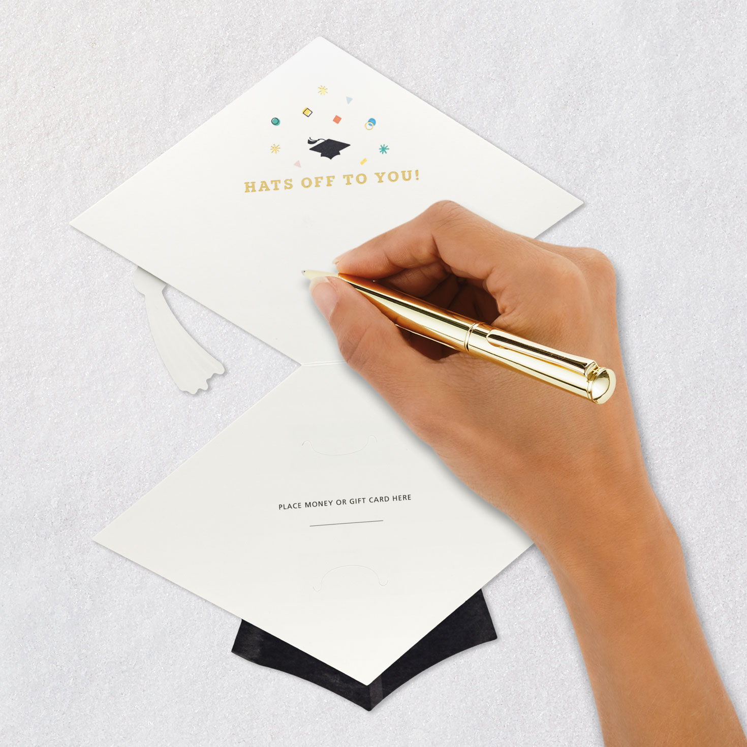 Die-Cut Cap and Tassel Money Holder Grad Card Signing card image number 7