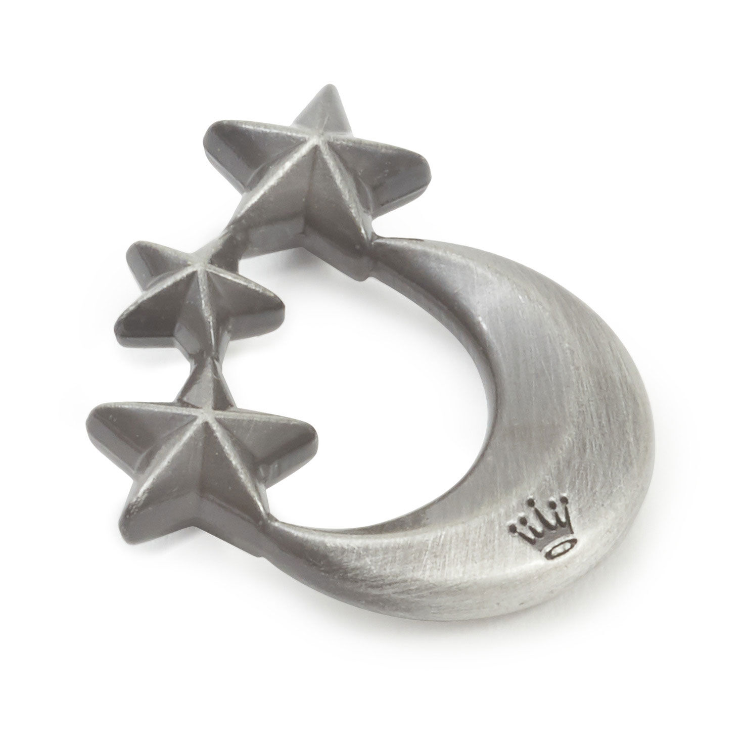 Crescent Moon With Stars Metal Wishing Token Back image number 2