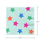 Colorful Stars on Mint Cocktail Napkins, Set of 16, , large image number 3