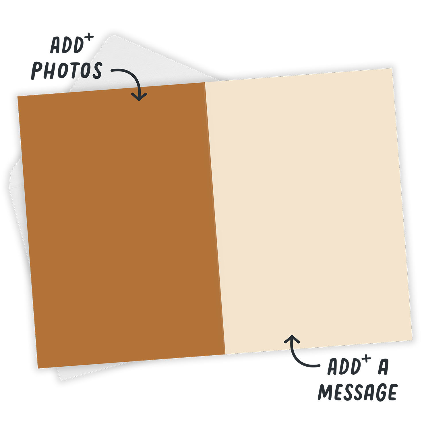 Orange Frame Photo Collage Personalized Card Open Card with Envelope indicating personalization image number 4