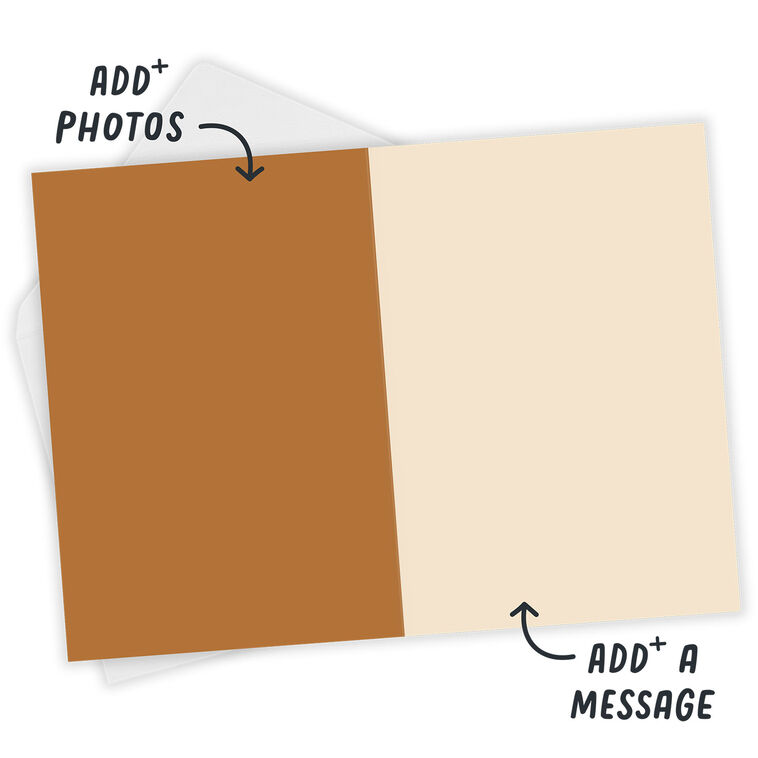 Orange Frame Photo Collage Personalized Card Open Card with Envelope indicating personalization image number 4