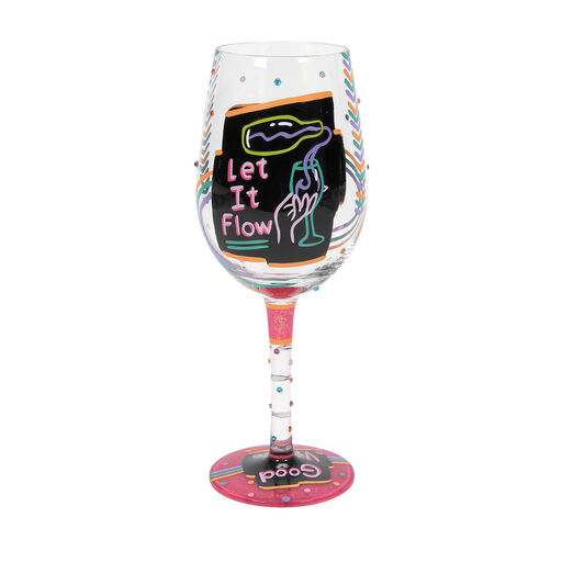 Lolita Happy Hour Handpainted Wine Glass, 15 oz., 