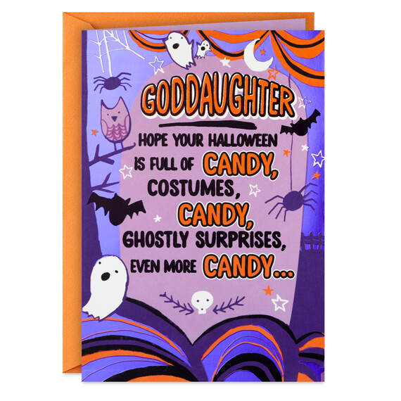 Lots of Candy Halloween Card for Goddaughter, , large image number 1