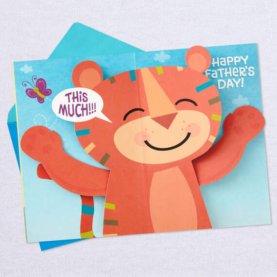 Loved This Much Tiger Hug Pop-Up Father's Day Card for Grandpa, , large image number 4