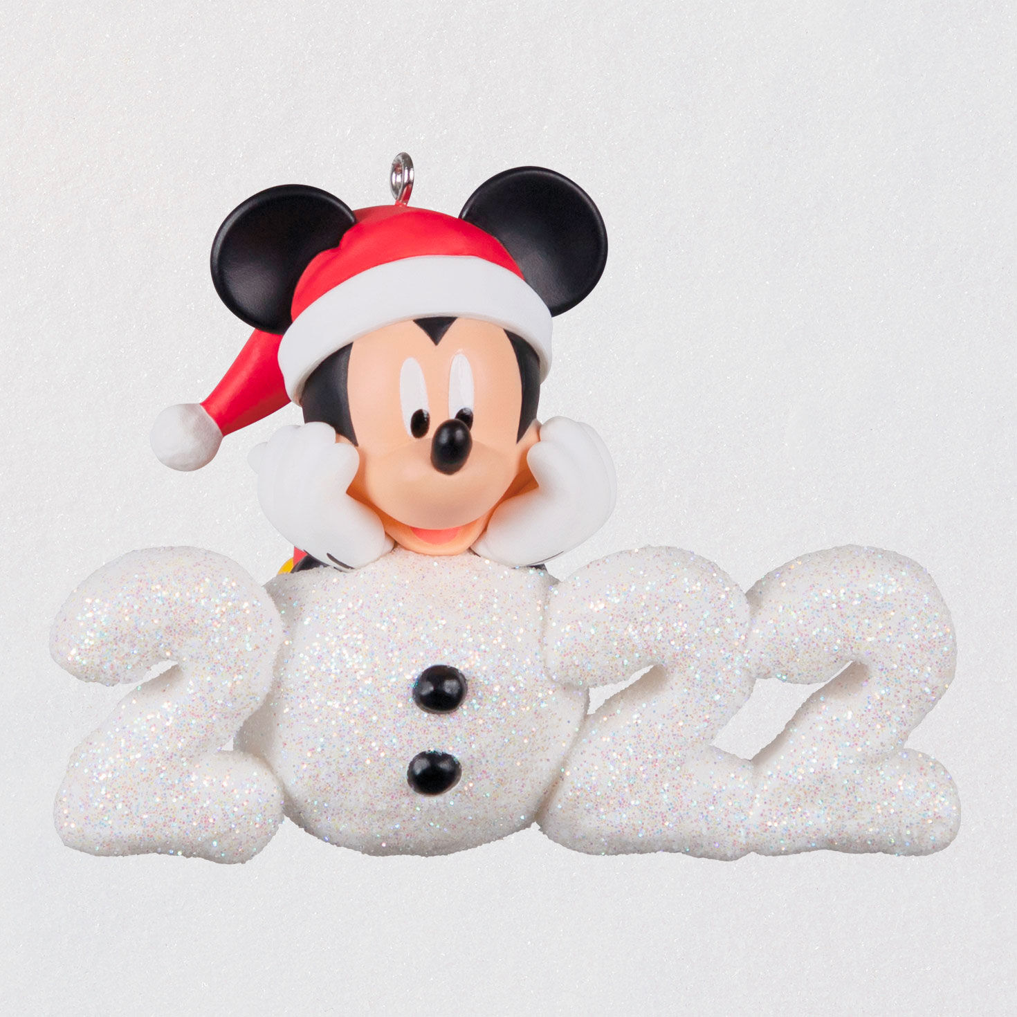 MICKEY OR MINNIE MOUSE GLASS ORNAMENTS by HALLMARK 
