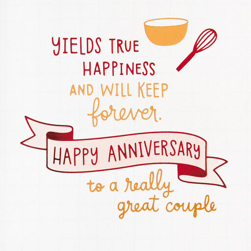 Recipe For a Happy Marriage Anniversary Card, 