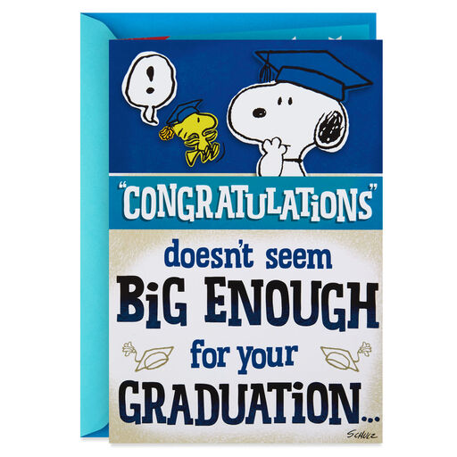 Peanuts® Big Congratulations Funny Pop-Up Graduation Card, 
