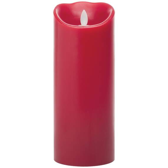 Mirage Flameless Pillar Candle, Red, 9.5", , large image number 1
