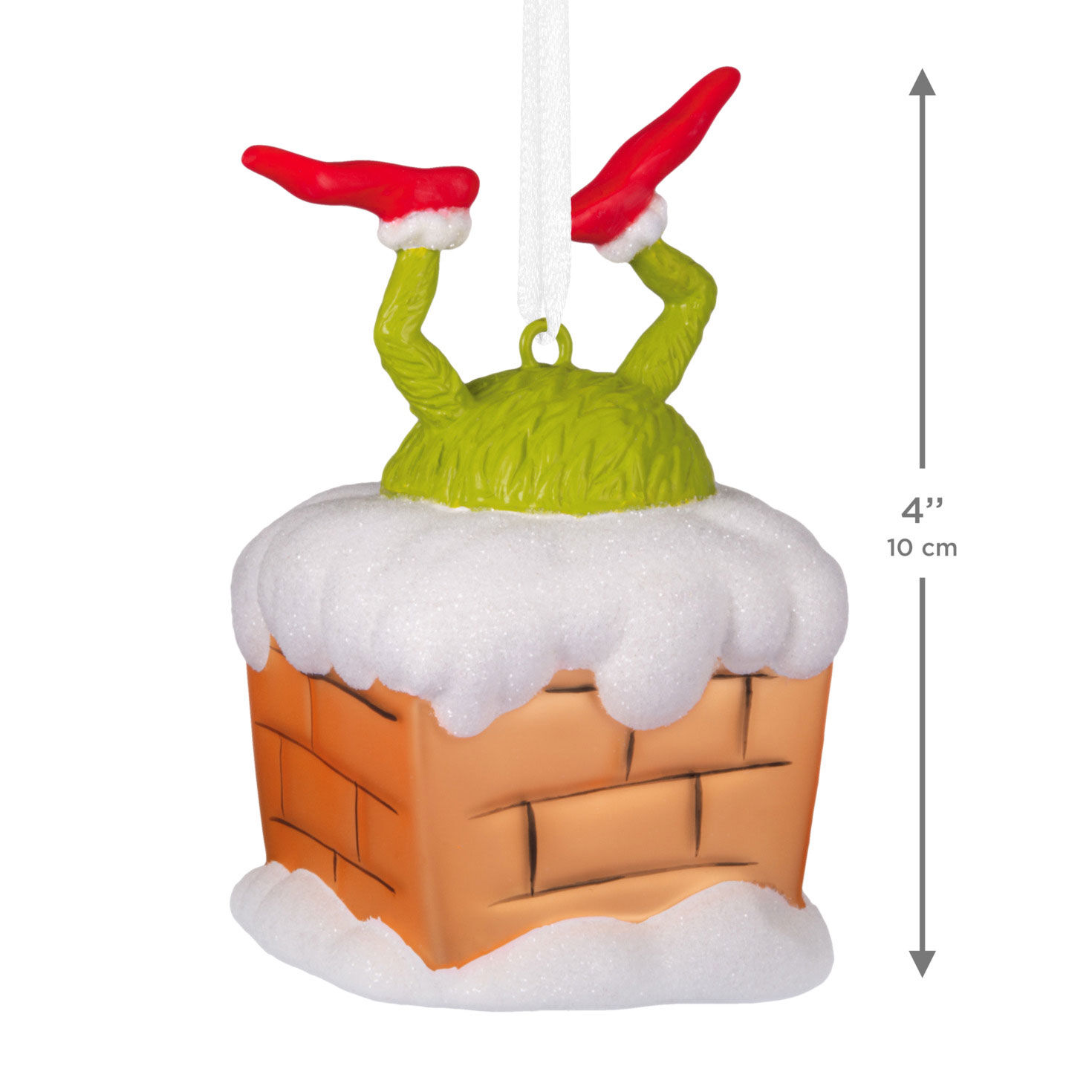 Grinch in Chimney Christmas Ornament measurement image number 3