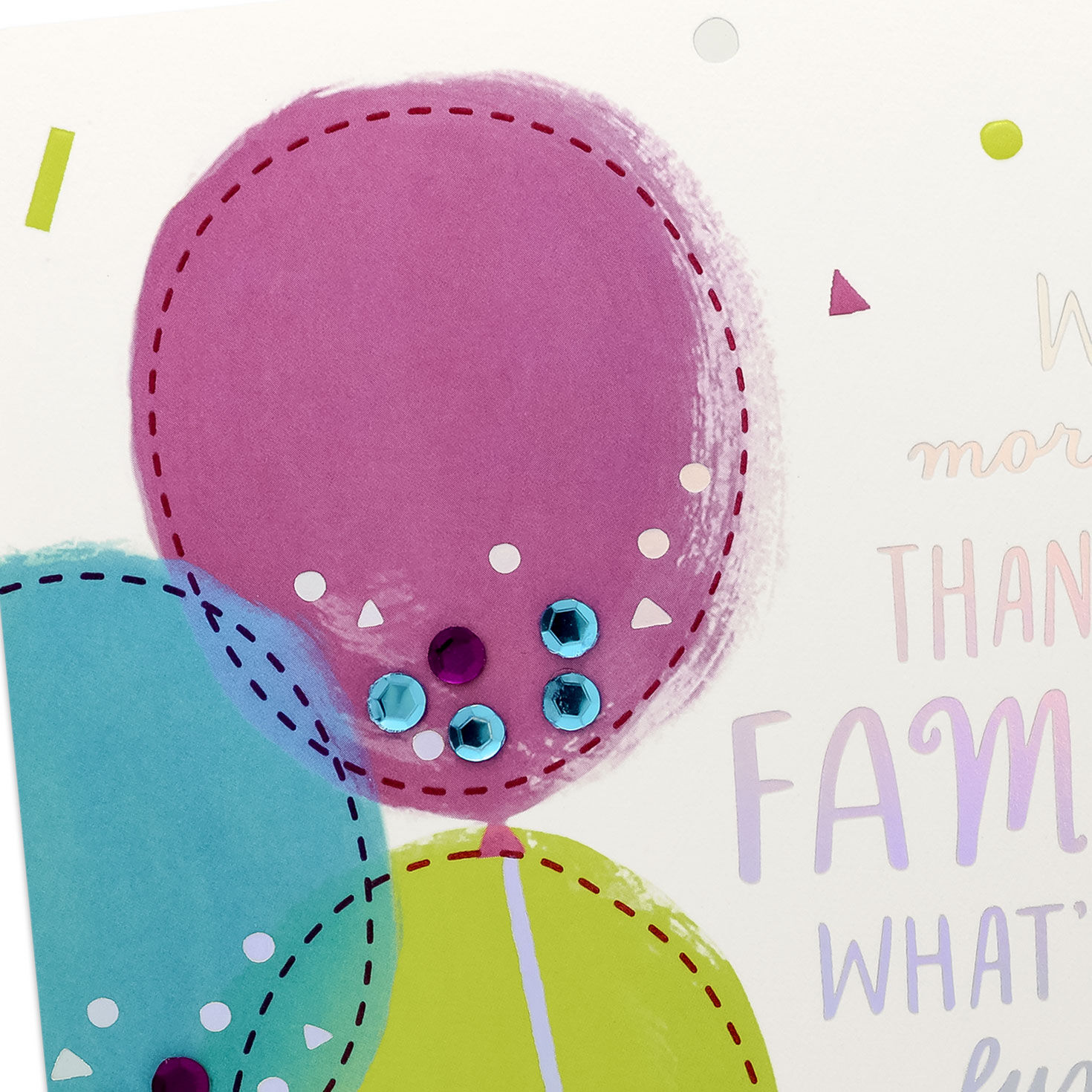 Balloons and Confetti Family Birthday Card for Her Card Front Detail image number 5