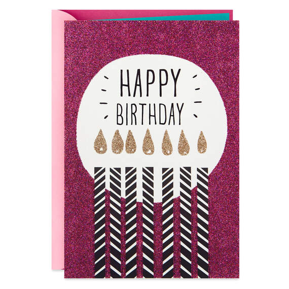 Glittery Candles Birthday Card for Friend, , large image number 1