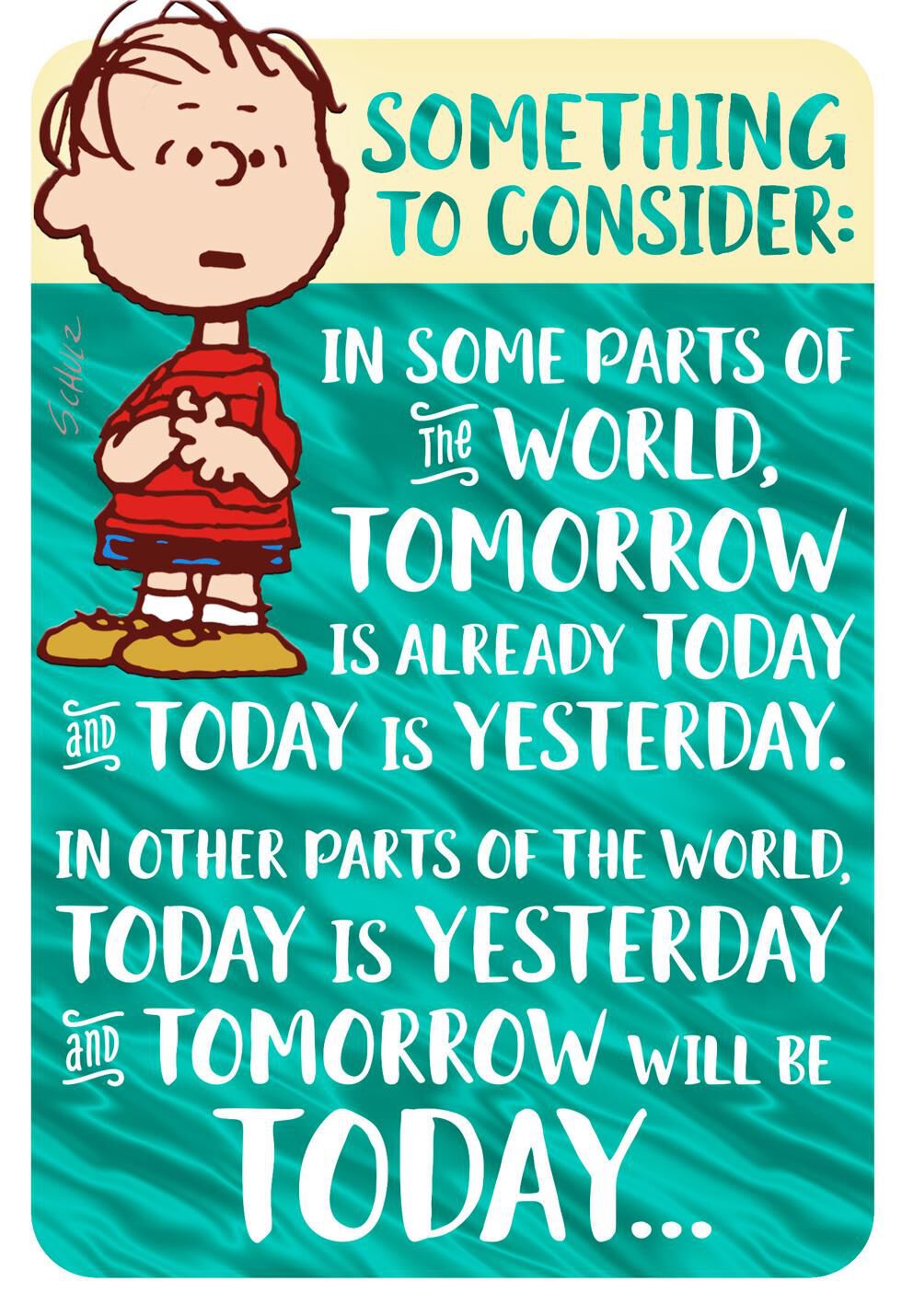 Peanuts 174 Linus Time Zone Puzzle Belated Birthday Card