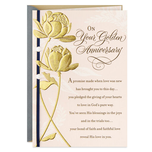 Rich Blessings Religious 50th Anniversary Card, 
