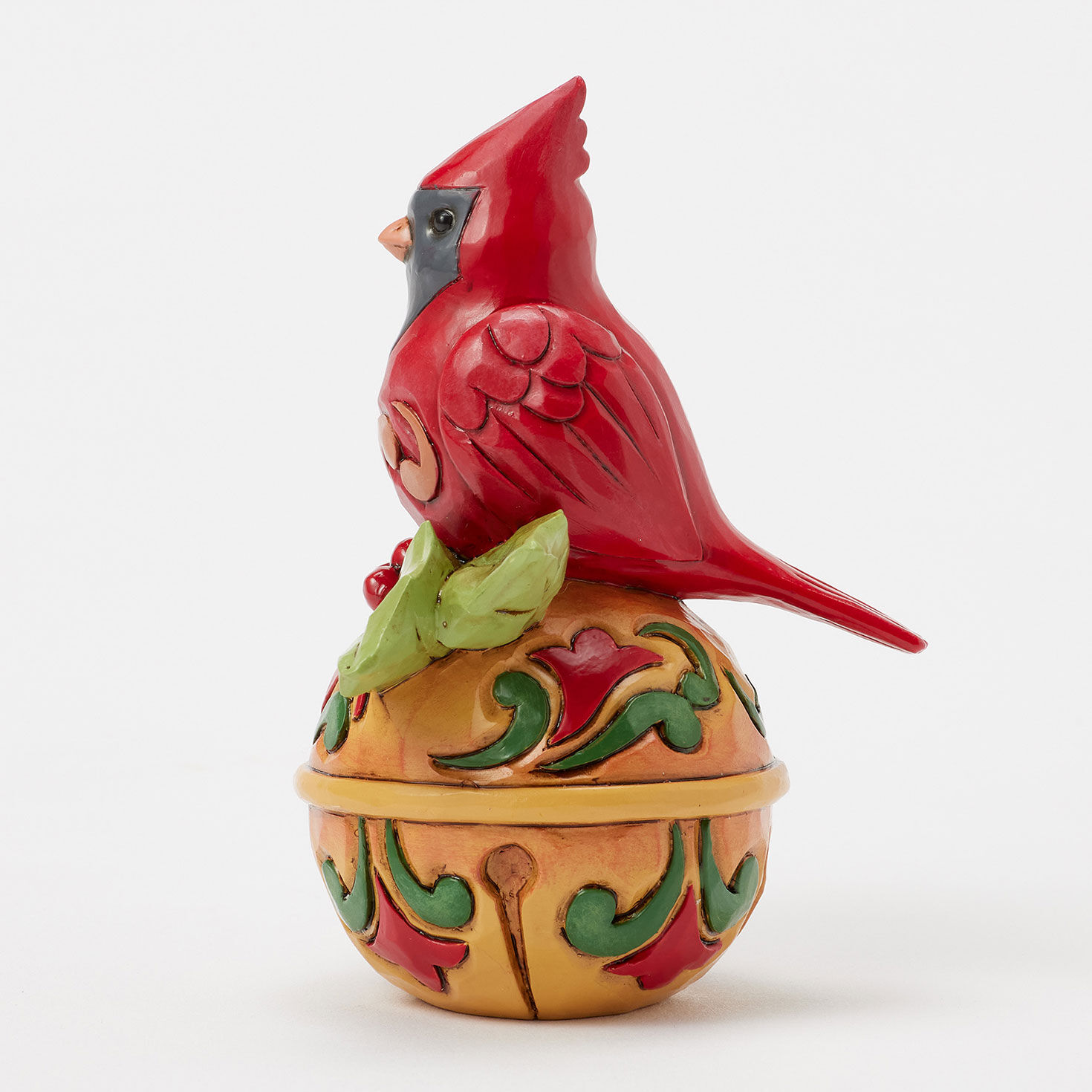 Jim Shore Cardinal Perched on Jingle Bell Figurine side image number 4