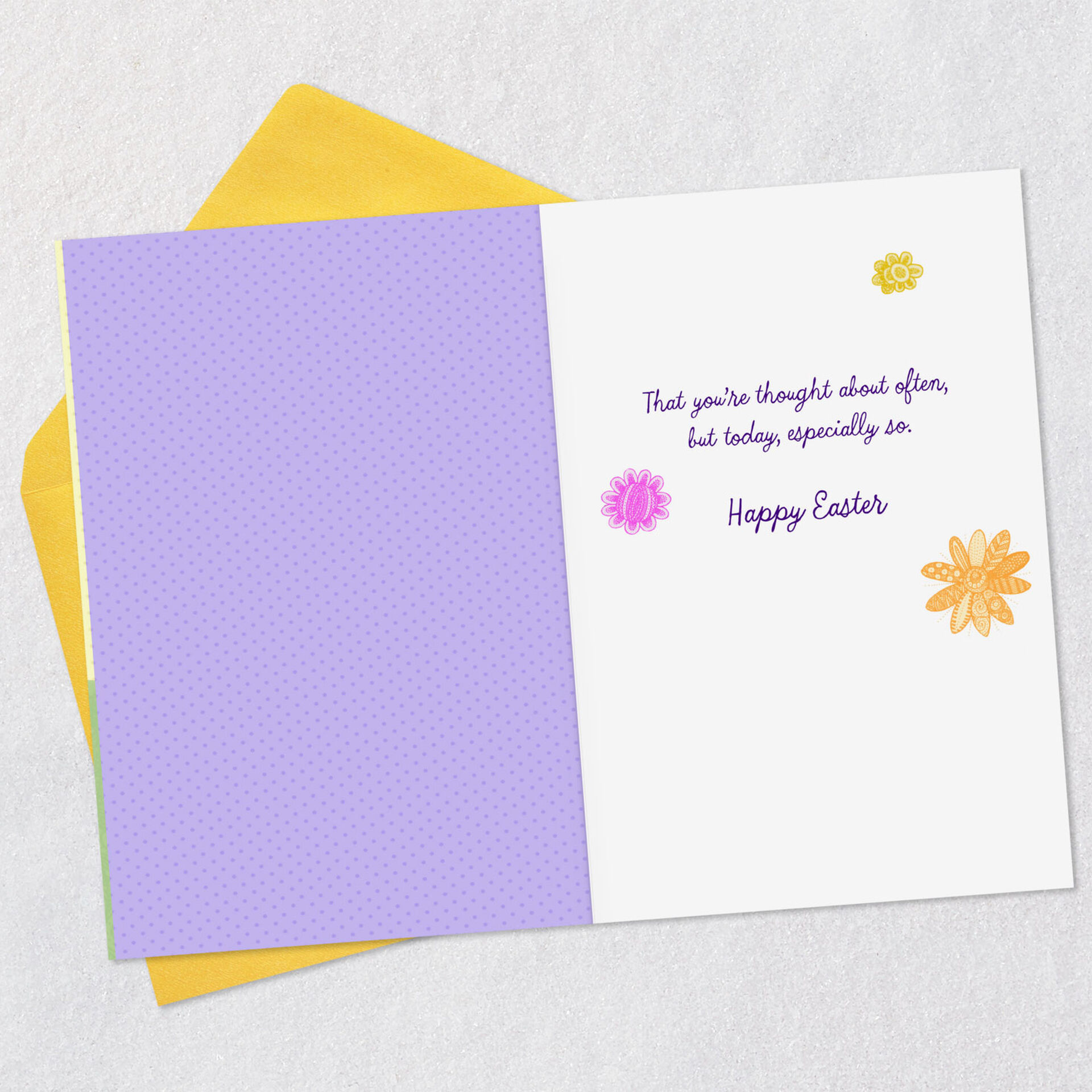 Bunny Holding Flower Bouquet Thinking of You Easter Card Greeting Cards Hallmark