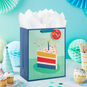 Green Cake and Candles Large Birthday Gift Bag In use image number 2