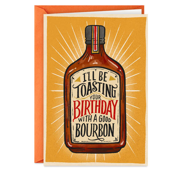Toasting You With Good Bourbon Funny Birthday Card, , large image number 1