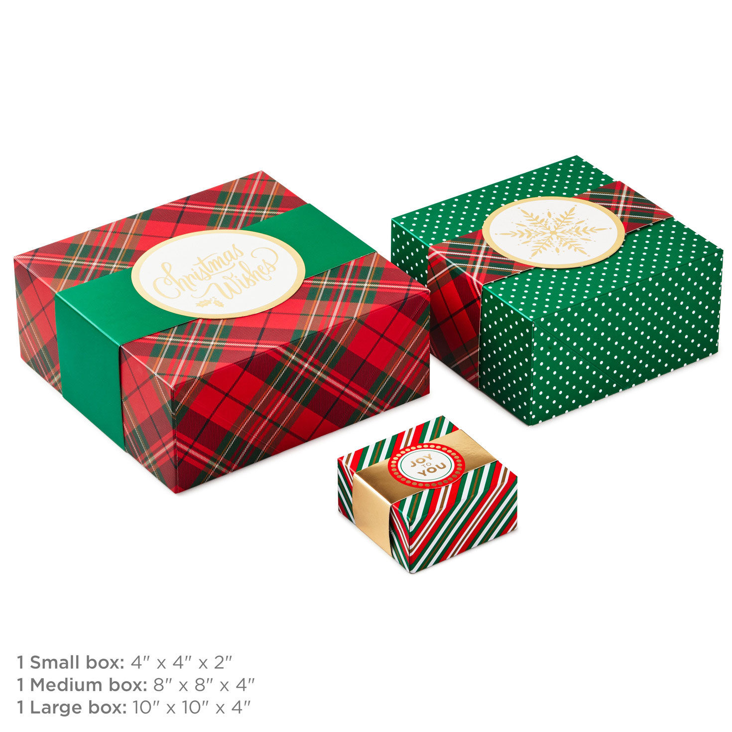 Joy to You Assorted Christmas Gift Boxes measurement image number 3