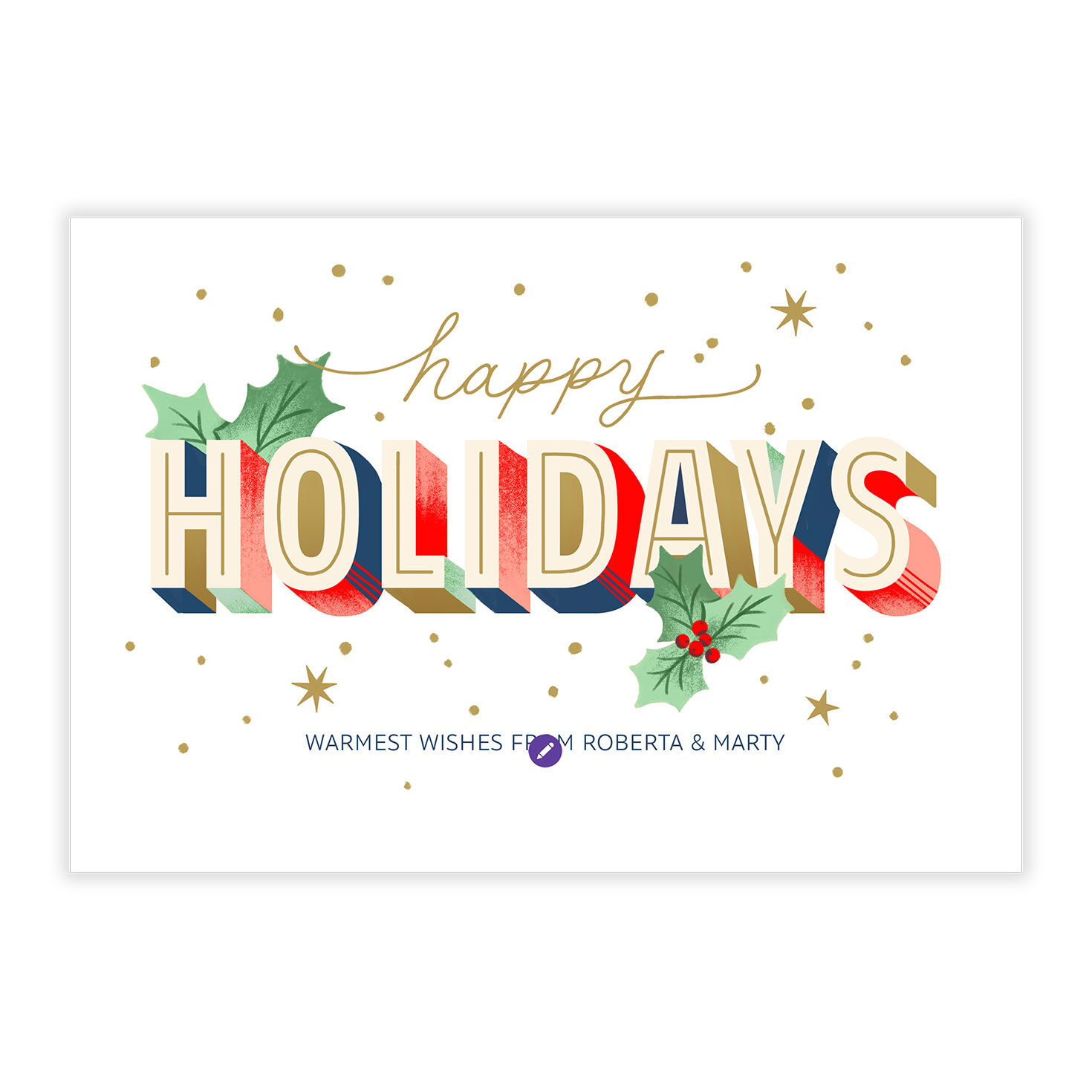 Colorful Vintage Starburst Flat Holiday Photo Card, , large image number 5