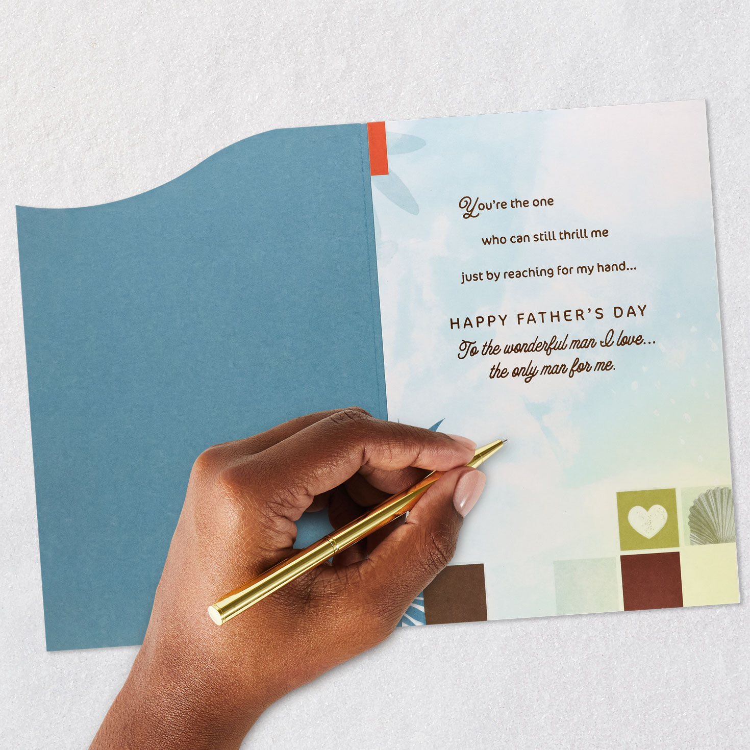 Blue Botanical Print Husband Father's Day Card Signing card image number 7