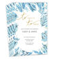 To Have and To Hold Blue Florals Wedding Invitation, , large image number 1