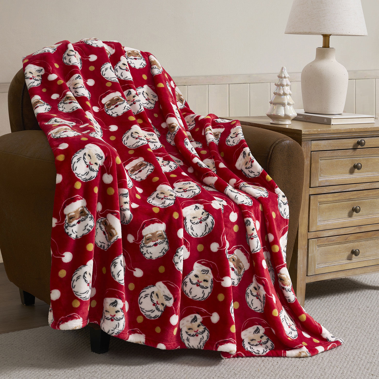 Hallmark Santa Plush Throw - 50x70 in use image number 4