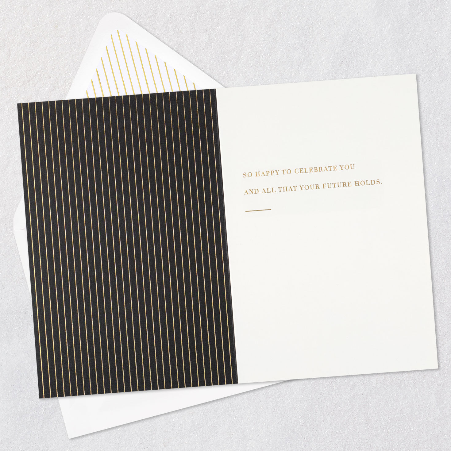 Black and Gold Gay Wedding Card Open card with envelope image number 3