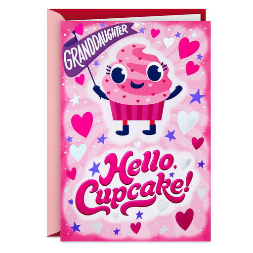 Hello Cupcake First Valentine's Day Card for Granddaughter, 