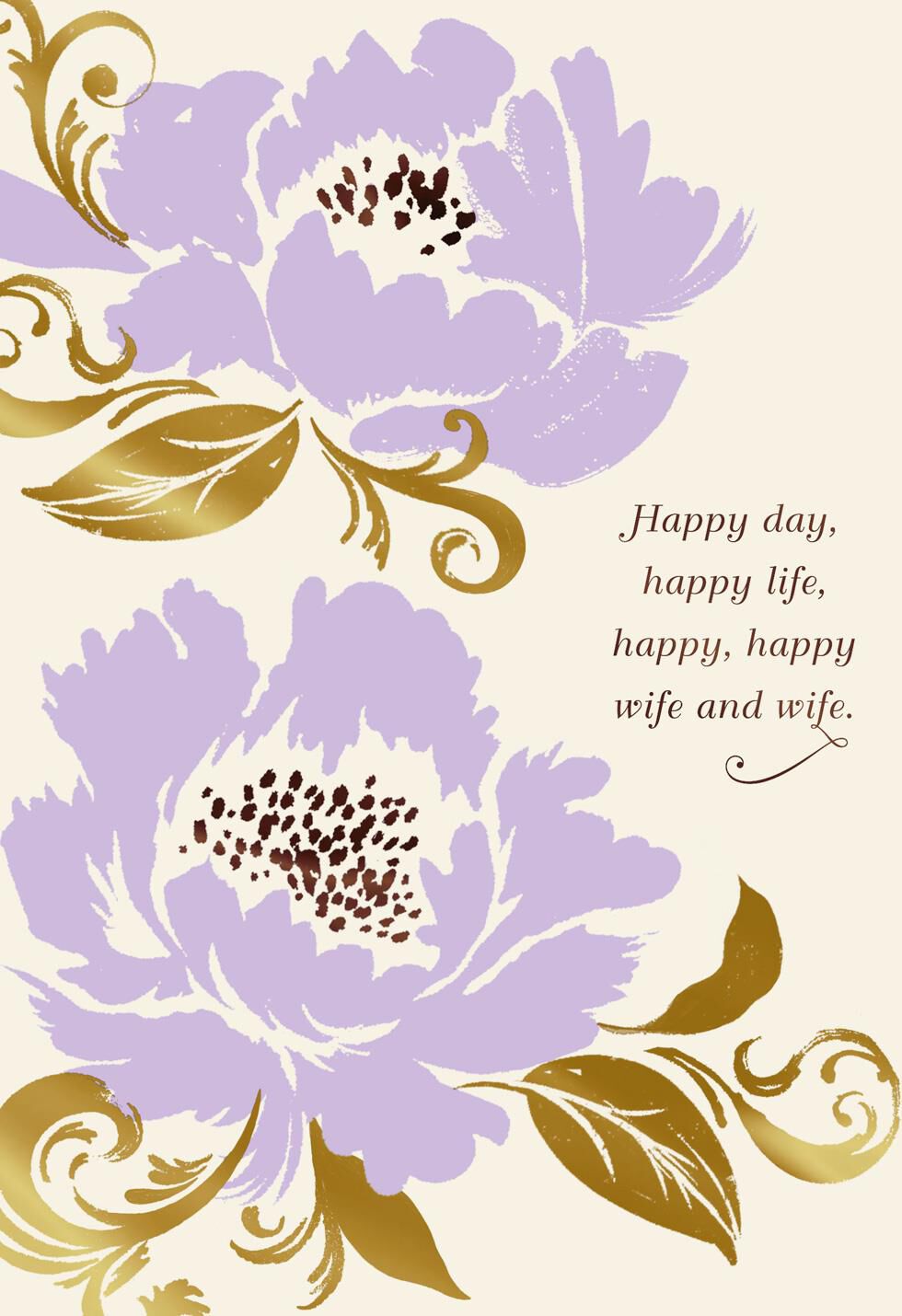 Happy Wife and Wife Wedding Card