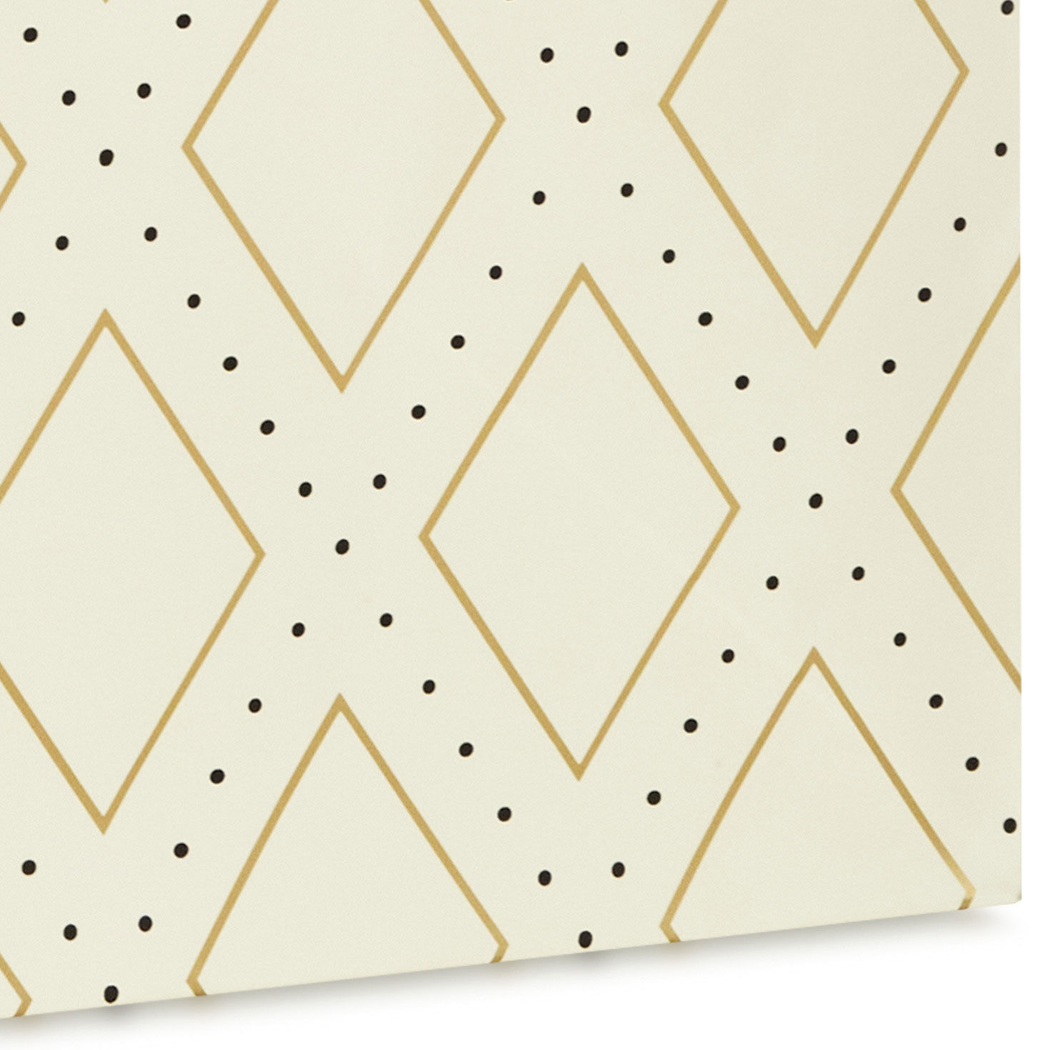 Gold and Black Diamonds and Dots on Cream Jumbo Bag Base/Side Detail image number 5