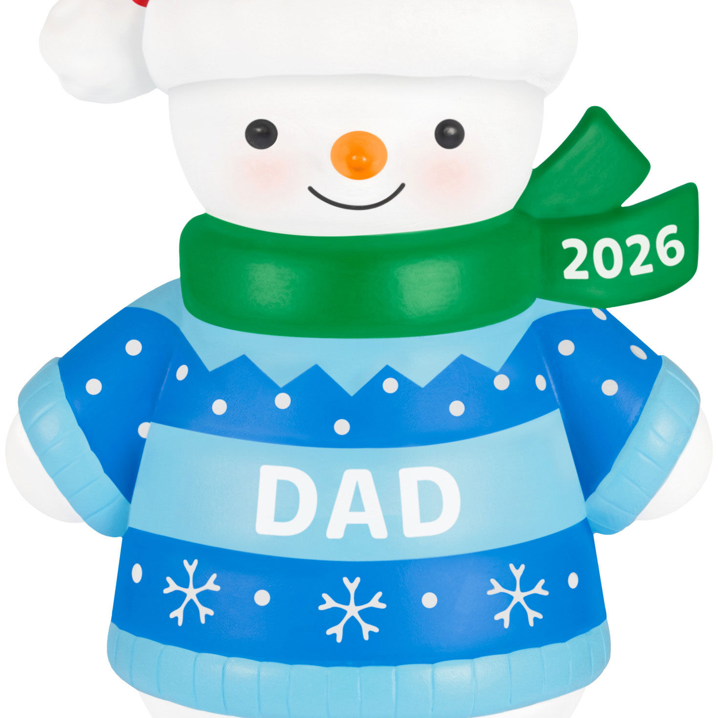 Blue Dad Snowman 2026 Keepsake Ornament upclose view image number 5