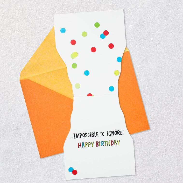 Impossible to Ignore Funny Musical Birthday Card With Sound, , large image number 3