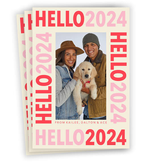Hello 2024 Flat New Year Photo Card