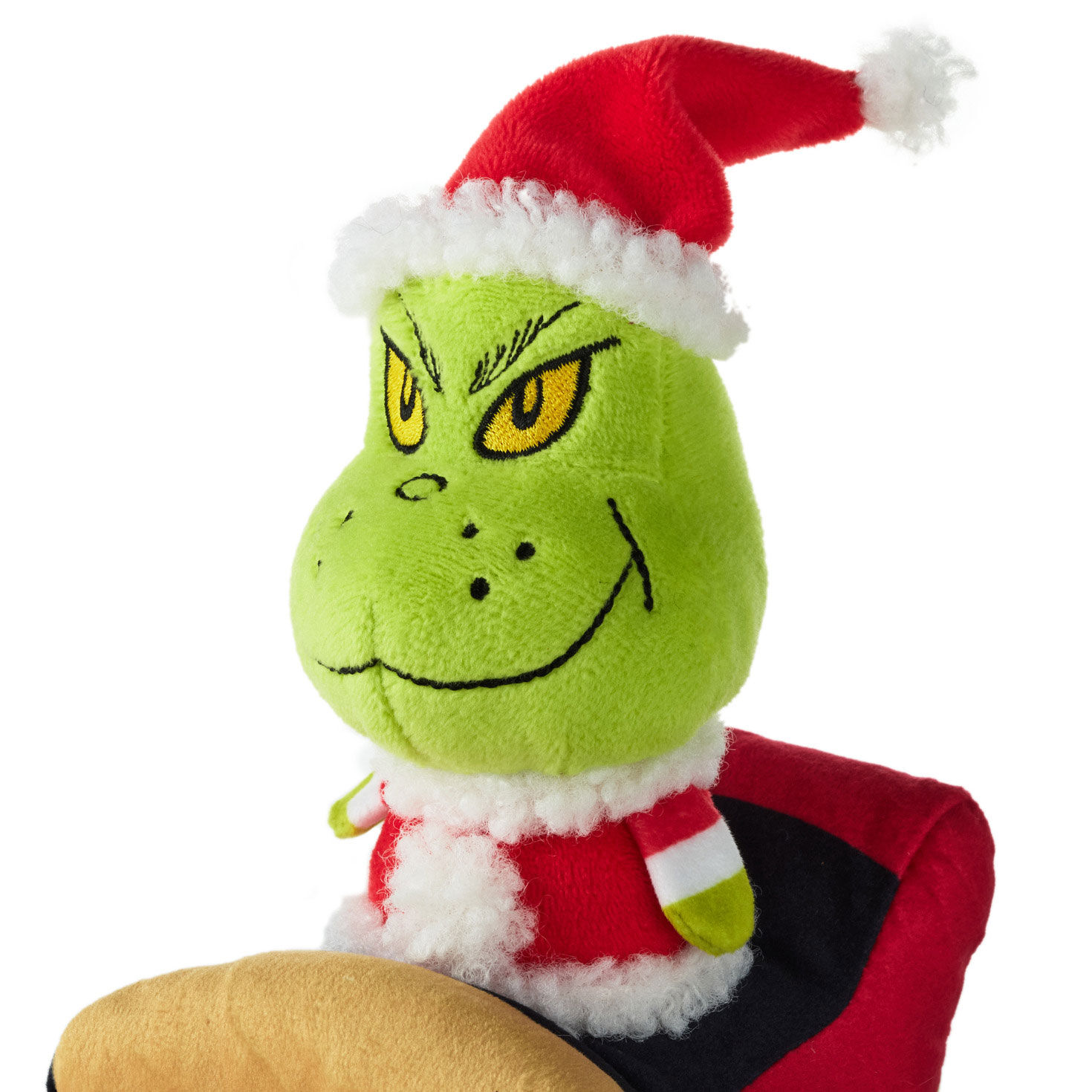 Grinch in Sleigh Plush Toy upclose detail image number 4