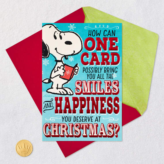 Peanuts® Snoopy Smiles Funny Christmas Card With Mini Cards, , large image number 8