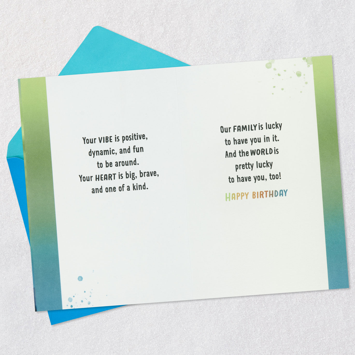 Ombre Sky Over City Birthday Card for Son Open card with envelope image number 4