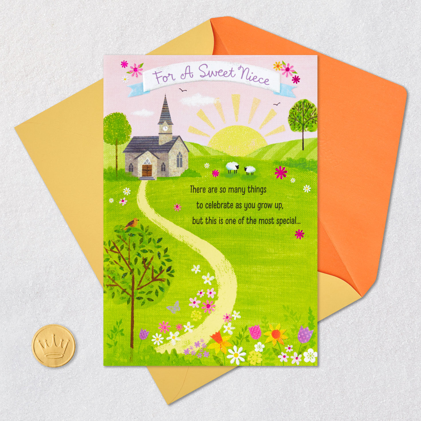 Many Things to Celebrate Religious First Communion Card for Niece, , large image number 6