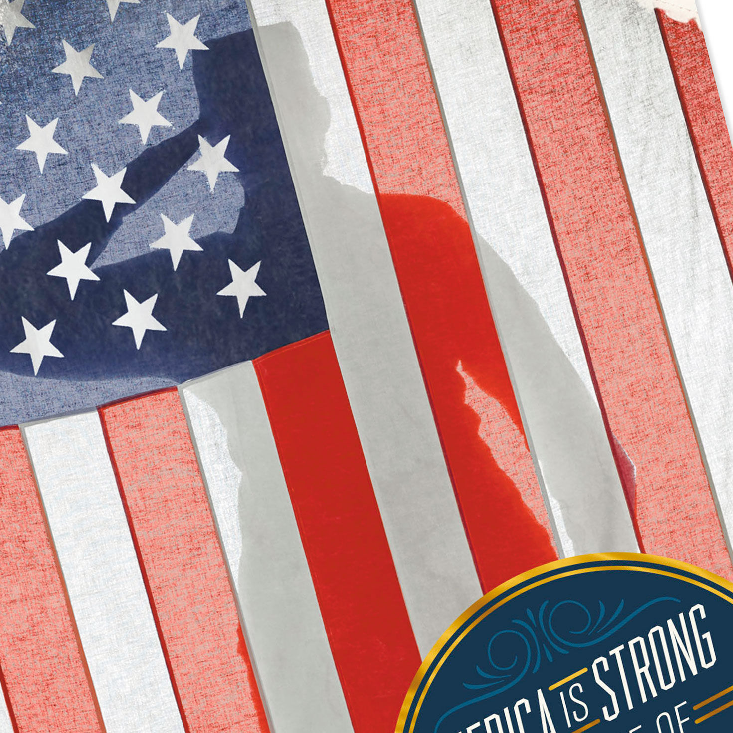 Flag Veterans Day Thank You Card for Women Card Front Detail image number 4