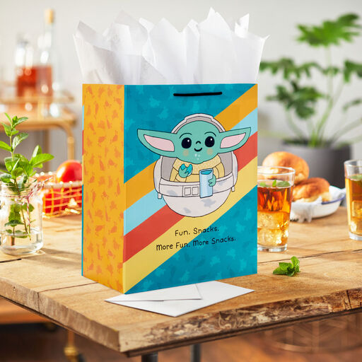 13" Star Wars: The Mandalorian™ Grogu™ in Hover Pram Large Gift Bag, 