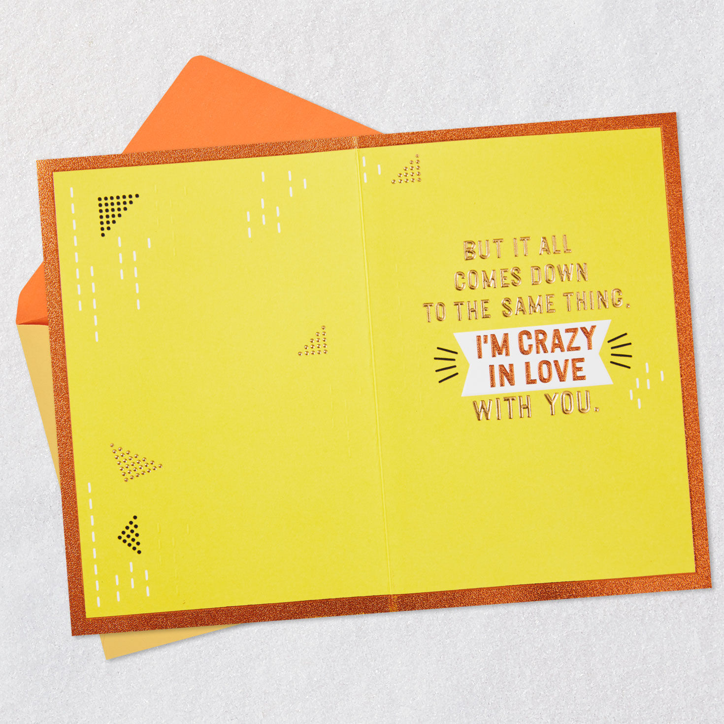Orange and Yellow Love Card for Spouse Open card with envelope image number 3