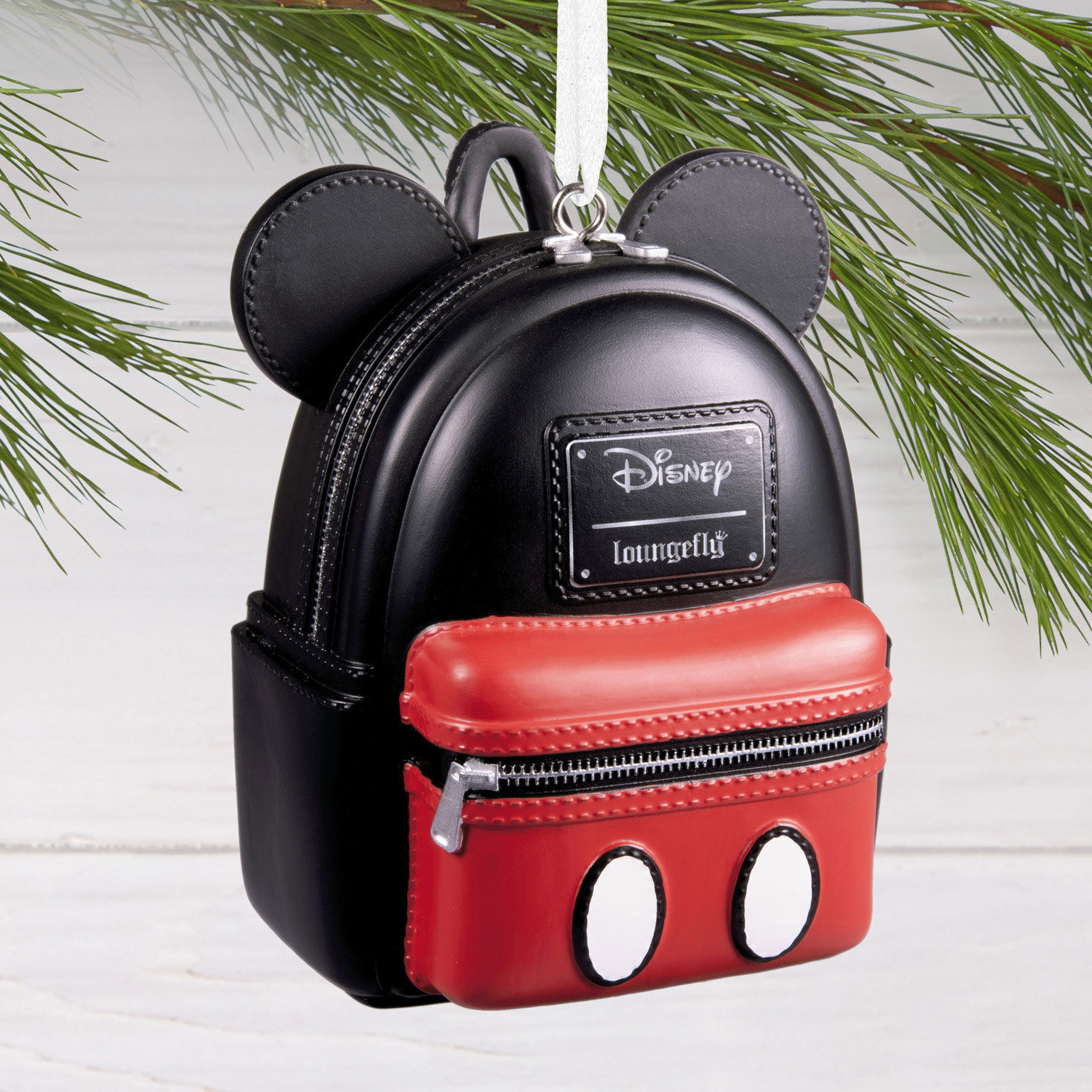 Mickey Mouse Loungefly Backpack Christmas Ornament hanging on tree image number 2