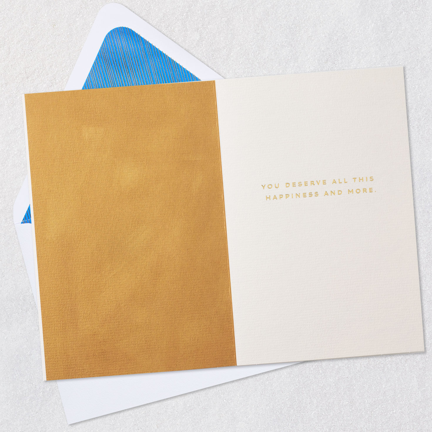 Half Moons in Orange, Blue and Black Congrats Card Open card with envelope image number 3