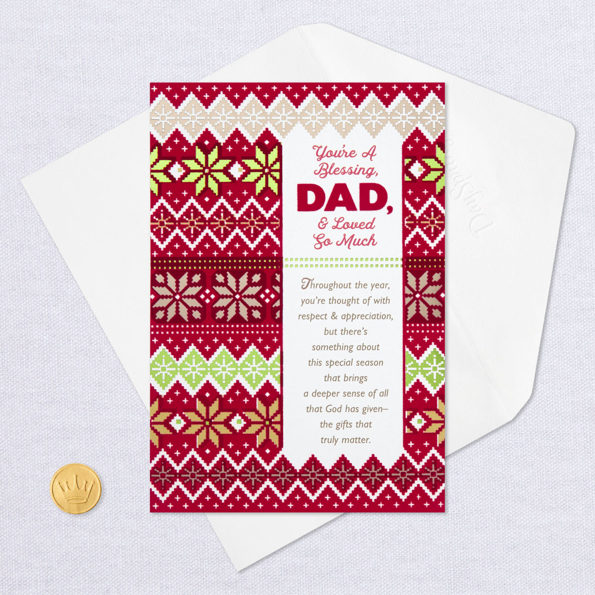 Dad, You're a Blessing Religious Christmas Card - Greeting Cards - Hallmark