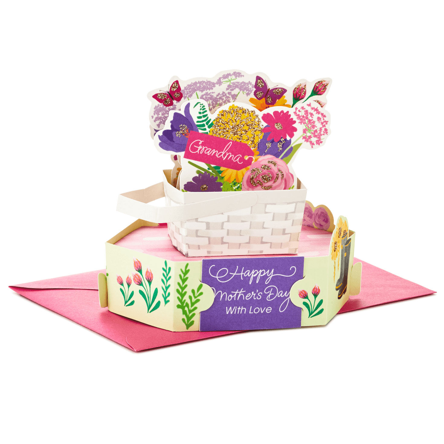 Flower Basket Pop Up Mother's Day Card for Grandma