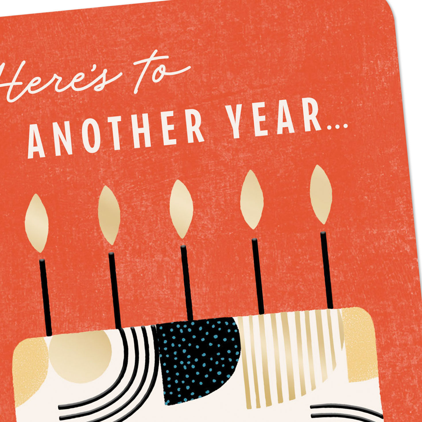 Geometric Cake on Orange Birthday Card Card Front Detail image number 4