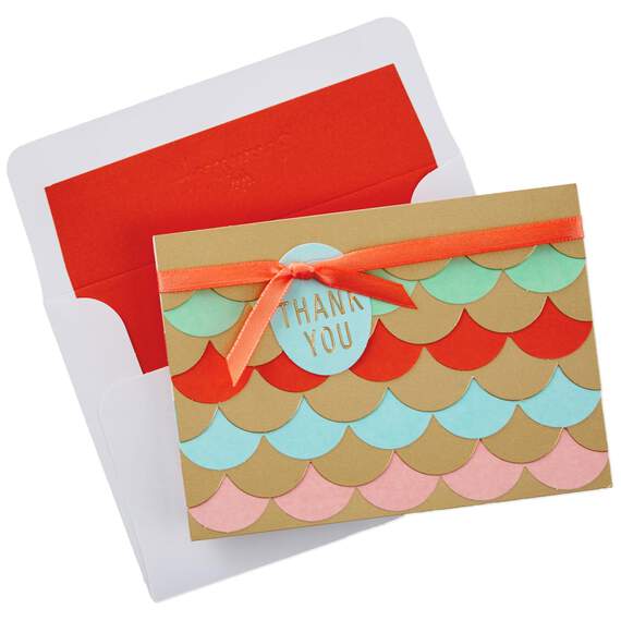 Colorful Scalloped Thank You Notes, Box of 8, , large image number 1