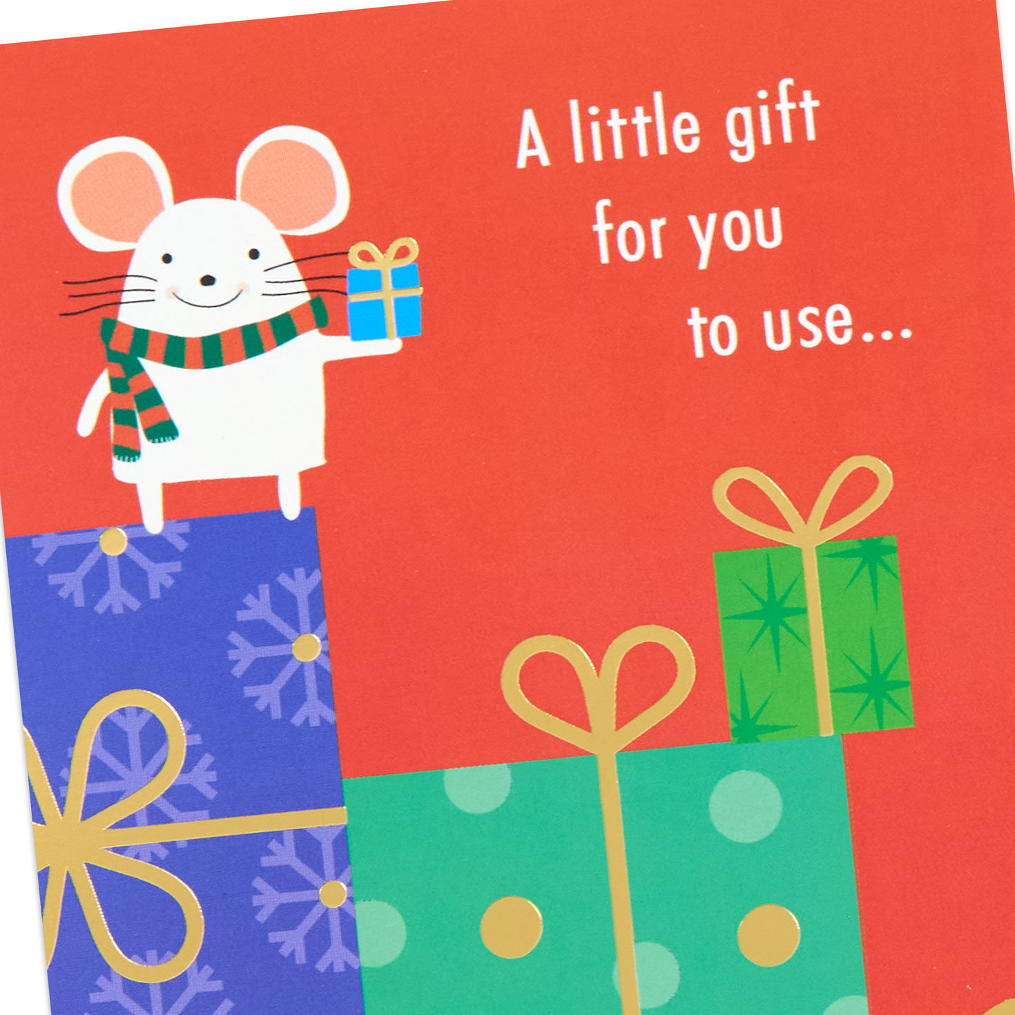Mouse on Gifts Money Holder Christmas Card Pack Cover Detail image number 5