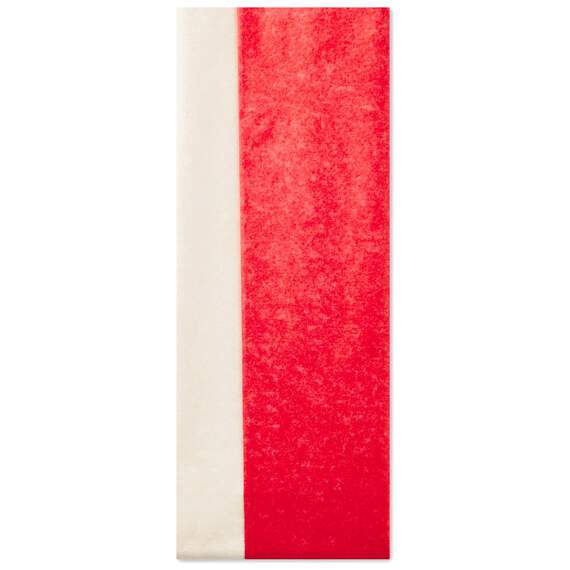 Solid Ivory and Cherry Red 2-Pack Tissue Paper, 8 sheets