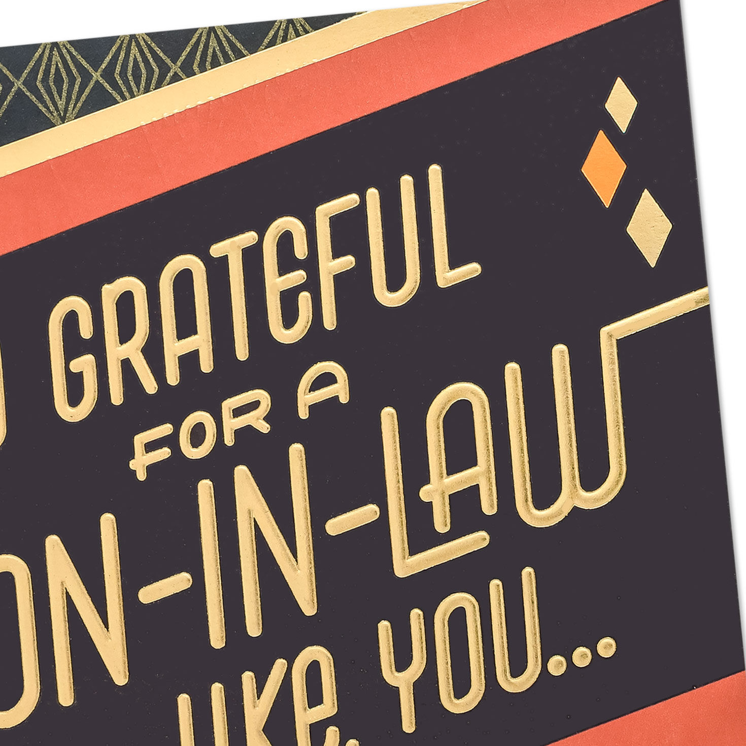Warm Diagonal Bands Son-in-Law Father's Day Card Card Front Detail image number 4