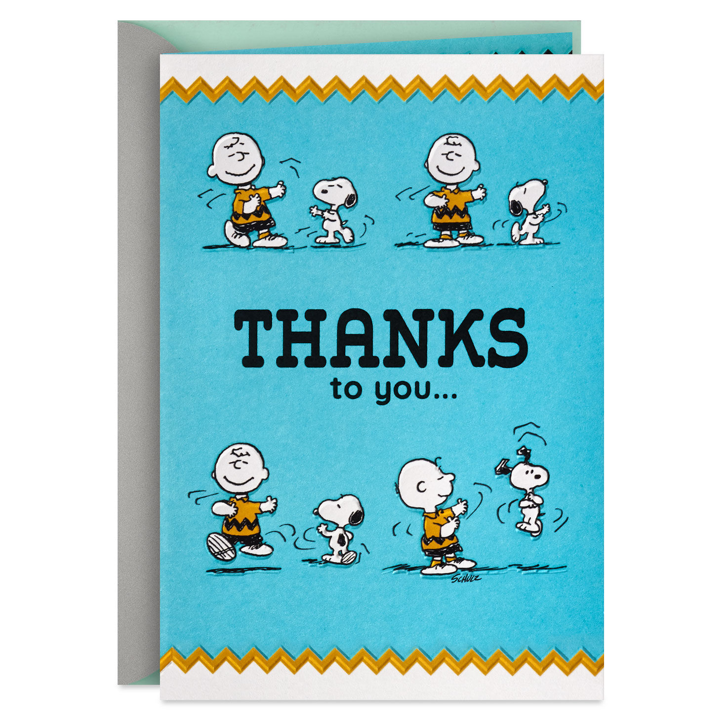 Peanuts® Charlie Brown and Snoopy Happy Dance Thank You Card